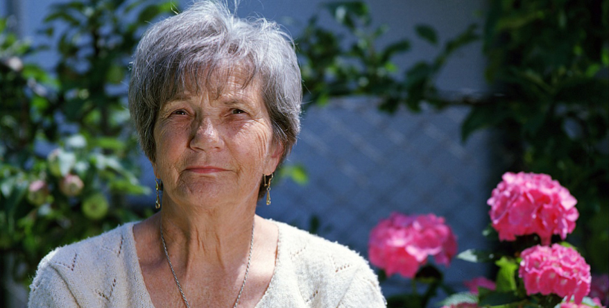 Senior lady in garden